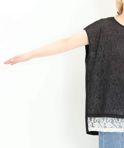 HEART MARKET(ハートマーケット)の「レースシアー異素材切り替えプルオーバー(Tシャツ/カットソー・レディース・ブラック/チャコール/ホワイト/グレイッシュベージュ・FREE)」の20枚目の写真