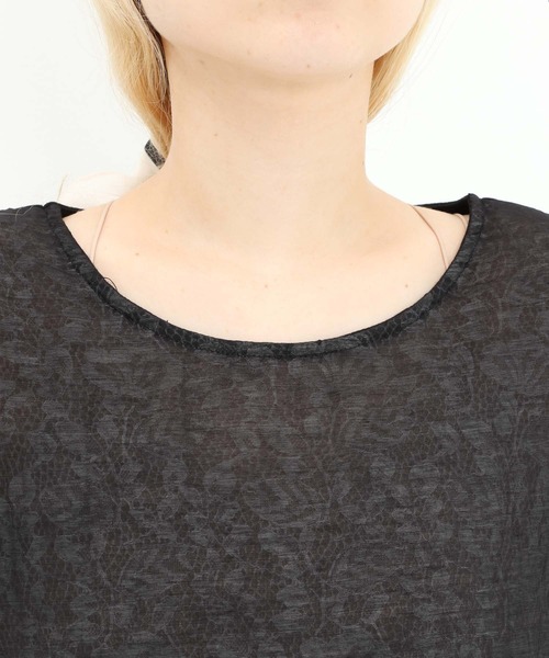 HEART MARKET(ハートマーケット)の「レースシアー異素材切り替えプルオーバー(Tシャツ/カットソー・レディース・ブラック/チャコール/ホワイト/グレイッシュベージュ・FREE)」の21枚目の写真
