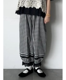 裾レース×ピンタックギャザーパンツ《限定カラーあり》