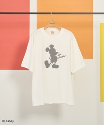 mickeyプリント半袖T