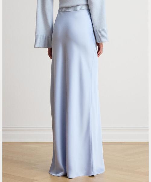LAUREN RALPH LAUREN(ローレン ラルフ ローレン)の「サテン シャルムーズ マキシスカート(スカート・レディース・ブルー・2/4)」の4枚目の写真