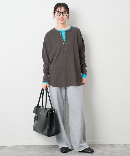 SLOBE IENA（スローブイエナ）の「グッドフィールフライスクルーTEE（Tシャツ/カットソー・レディース・ライトグレー/アイボリー/ピンク/サックスブルー・FREE）」の19枚目の写真