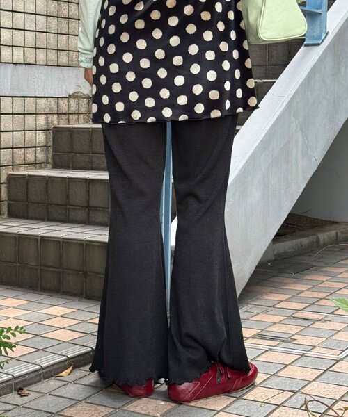 CIAOPANIC（チャオパニック）の「ニットソーフレアイージーパンツ（その他パンツ・レディース・グレー/ブラウン/ブラック・ONE SIZE）」の7枚目の写真