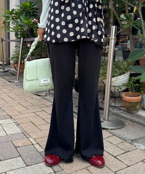 CIAOPANIC（チャオパニック）の「ニットソーフレアイージーパンツ（その他パンツ・レディース・グレー/ブラウン/ブラック・ONE SIZE）」の8枚目の写真