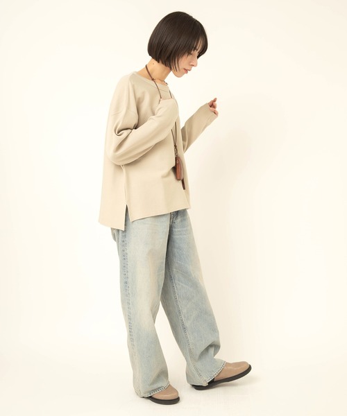 RNA-N(アールエヌエーエヌ)の「M2711 Wフェイスタックボーダープルオーバー(Tシャツ/カットソー・レディース・ブラック/グリーン/グレイッシュベージュ・FREE)」の20枚目の写真