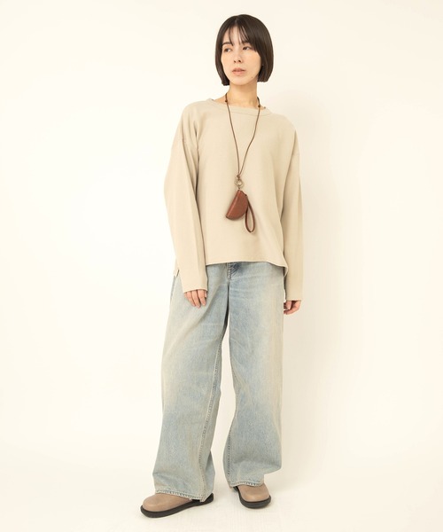 RNA-N(アールエヌエーエヌ)の「M2711 Wフェイスタックボーダープルオーバー(Tシャツ/カットソー・レディース・ブラック/グリーン/グレイッシュベージュ・FREE)」の17枚目の写真