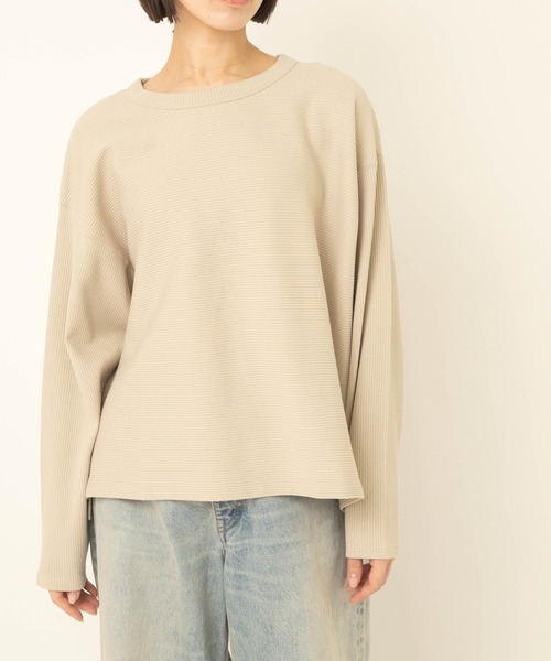 RNA-N(アールエヌエーエヌ)の「M2711 Wフェイスタックボーダープルオーバー(Tシャツ/カットソー・レディース・ブラック/グリーン/グレイッシュベージュ・FREE)」の10枚目の写真