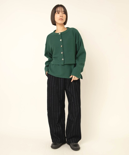 RNA-N(アールエヌエーエヌ)の「M2711 Wフェイスタックボーダープルオーバー(Tシャツ/カットソー・レディース・ブラック/グリーン/グレイッシュベージュ・FREE)」の22枚目の写真