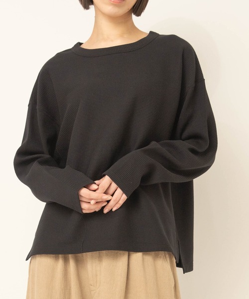 RNA-N(アールエヌエーエヌ)の「M2711 Wフェイスタックボーダープルオーバー(Tシャツ/カットソー・レディース・ブラック/グリーン/グレイッシュベージュ・FREE)」の9枚目の写真