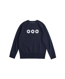 ロゴクルーネックニット（ダークネイビー）