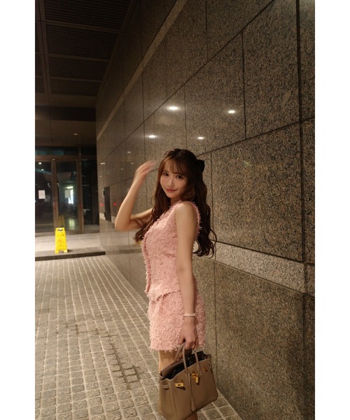 MISTREASS(ミストレアス)の「Shaggy Jaguard Gilet & Pants(セットアップ・レディース・ホワイト/ピンク・FREE)」の11枚目の写真