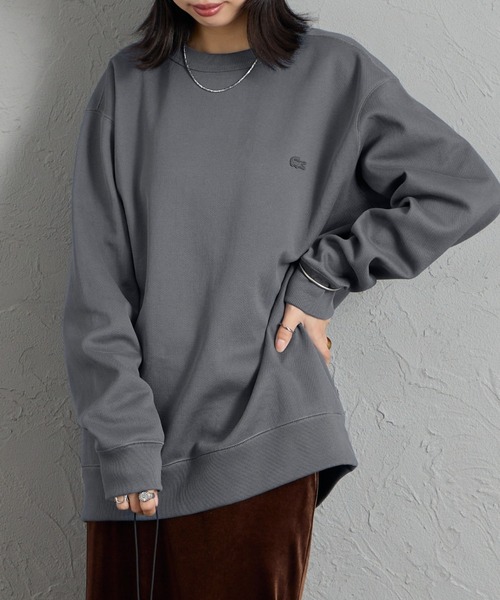 LACOSTE（ラコステ）の「[LACOSTE / ラコステ] 鹿の子 ワントーンクルーネックスウェット（スウェット・レディース・ブラウン/グレー/ブラック・5/4）」の2枚目の写真