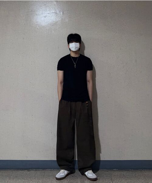 GRAYBLVD(グレイブラバット)の「LOWELL カーブドベルト付きスラックス (ブラウン)(スラックス・メンズ・その他・X-LARGE/MEDIUM/LARGE)」の9枚目の写真