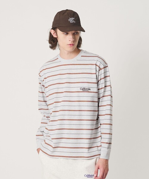 California General Store(California General Store)の「<CGS.>オーガニック コットン ロングスリーブ ボーダー Tシャツ(Tシャツ/カットソー・メンズ・ライトグレー/レッド/ブラック・XS/L/M/S/XL)」の1枚目の写真