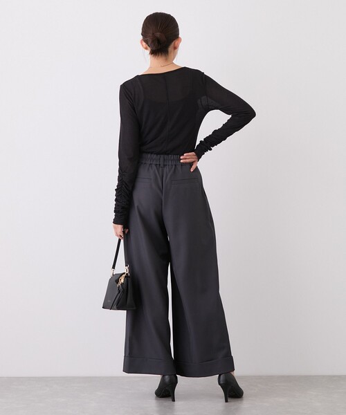 Jayro(ジャイロ)の「ボタンデザインワイドストレートパンツ(その他パンツ・レディース・ベージュ/チャコールグレー・M)」の9枚目の写真