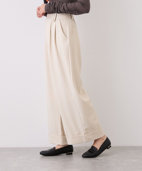 Jayro(ジャイロ)の「ボタンデザインワイドストレートパンツ(その他パンツ・レディース・ベージュ/チャコールグレー・M)」の11枚目の写真