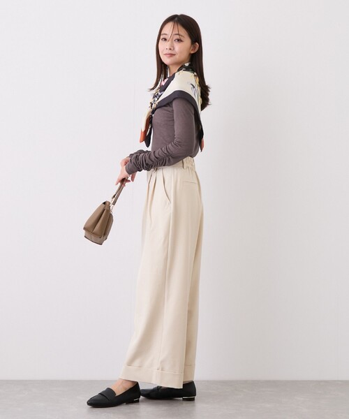 Jayro(ジャイロ)の「ボタンデザインワイドストレートパンツ(その他パンツ・レディース・ベージュ/チャコールグレー・M)」の14枚目の写真