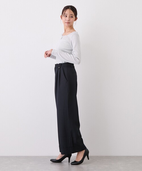 Jayro(ジャイロ)の「ボタンデザインワイドストレートパンツ(その他パンツ・レディース・ベージュ/チャコールグレー・M)」の22枚目の写真