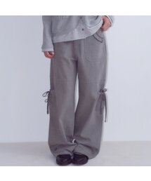 フリルリボンポケットパンツ グレー