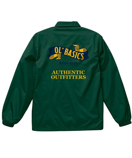 Ol' Basics(オールベーシックス)の「Ol' Basics(オール・ベーシックス) コーチジャケット フラッグ イラスト ロゴ バックプリント 裏トリコット アウター メンズ ユニセックス(ナイロンジャケット・メンズ・ネイビー/ブラック/ブラウン系/グリーン系/バーガンディー・M/L/XL)」の4枚目の写真