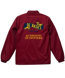 Ol' Basics(オール・ベーシックス) コーチジャケット フラッグ イラスト ロゴ バックプリント 裏トリコット アウター メンズ ユニセックス