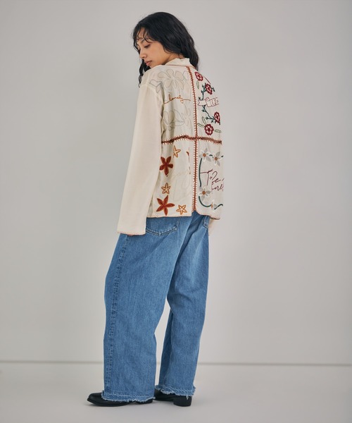 LEIN(リーン)の「【MEN , WOMEN】パッチワーククロシェジョイントスラブレーヨンシャツ(シャツ/ブラウス・レディース・オフホワイト/ブラック・FREE)」の5枚目の写真