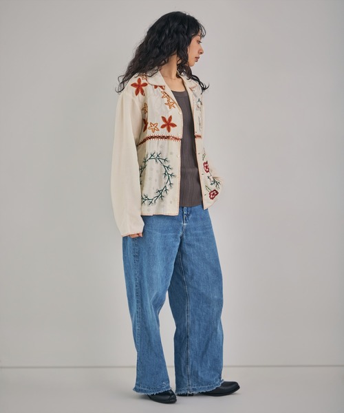 LEIN(リーン)の「【MEN , WOMEN】パッチワーククロシェジョイントスラブレーヨンシャツ(シャツ/ブラウス・レディース・オフホワイト/ブラック・FREE)」の6枚目の写真