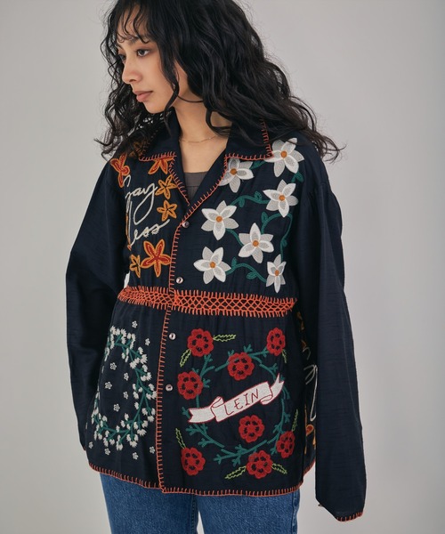 LEIN(リーン)の「【MEN , WOMEN】パッチワーククロシェジョイントスラブレーヨンシャツ(シャツ/ブラウス・レディース・オフホワイト/ブラック・FREE)」の19枚目の写真
