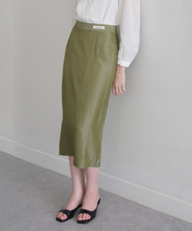 Les satin skirt (olive)