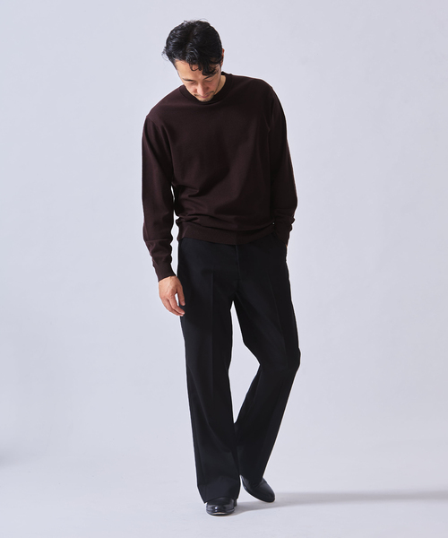 EDIFICE(エディフィス)の「ハイツイスト ウール フレア パンツ(スラックス・メンズ・ベージュ/ブラック・MEDIUM/LARGE)」の14枚目の写真