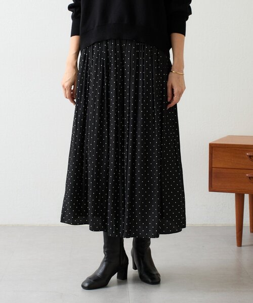 BEARDSLEY(ビアズリー)の「ドットシワシフォンギャザーパンツ(その他パンツ・レディース・ブラック・1/2/0)」の1枚目の写真