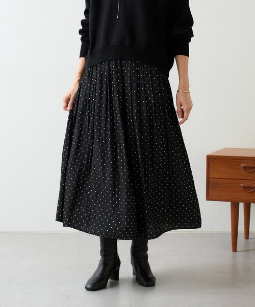 BEARDSLEY(ビアズリー)の「ドットシワシフォンギャザーパンツ(その他パンツ・レディース・ブラック・1/2/0)」の2枚目の写真