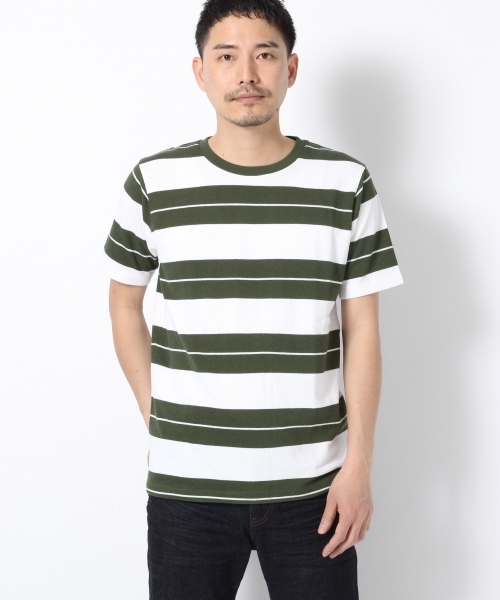 GLOBAL WORK(グローバルワーク)の「ラフインレイボーダーT半袖/711343(Tシャツ/カットソー・メンズ・ブラック/ネイビー/ベージュ/カーキ/ダークブラウン/ブルー/グレー・X-LARGE/LARGE/SMALL/MEDIUM)」の6枚目の写真