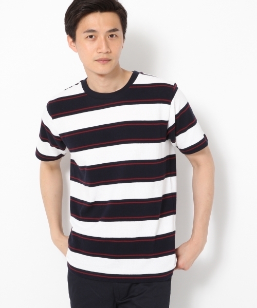 GLOBAL WORK(グローバルワーク)の「ラフインレイボーダーT半袖/711343(Tシャツ/カットソー・メンズ・ブラック/ネイビー/ベージュ/カーキ/ダークブラウン/ブルー/グレー・X-LARGE/LARGE/SMALL/MEDIUM)」の7枚目の写真