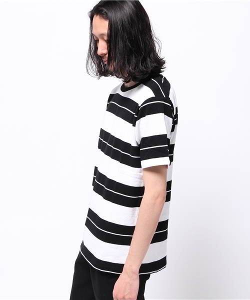 GLOBAL WORK(グローバルワーク)の「ラフインレイボーダーT半袖/711343(Tシャツ/カットソー・メンズ・ブラック/ネイビー/ベージュ/カーキ/ダークブラウン/ブルー/グレー・X-LARGE/LARGE/SMALL/MEDIUM)」の8枚目の写真
