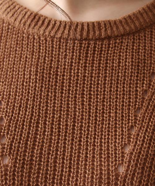 coen（コーエン）の「綿麻ニットベスト（ベスト・レディース・ライトグレー/ブラウン・LARGE/MEDIUM）」の5枚目の写真