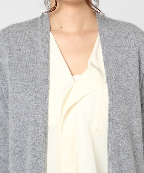 laboratory work（ラボラトリーワーク）の「フェレット混袖ボリュームロングカーデ（カーディガン/ボレロ・レディース・モカ/キャメル/杢グレー/ブラック・MEDIUM）」の8枚目の写真