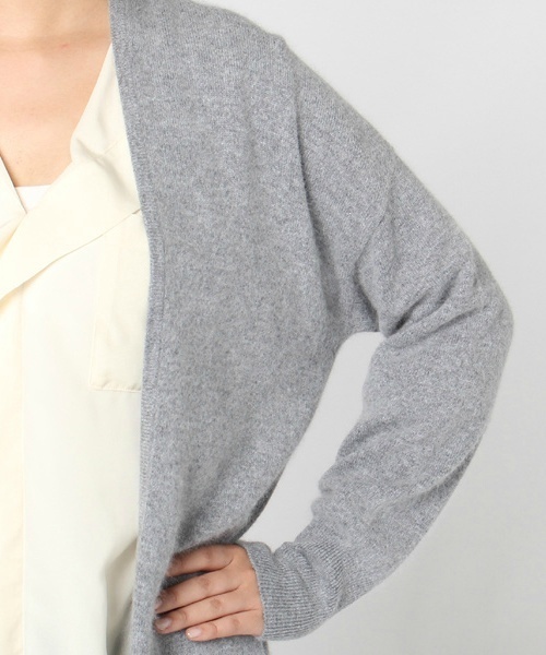 laboratory work（ラボラトリーワーク）の「フェレット混袖ボリュームロングカーデ（カーディガン/ボレロ・レディース・モカ/キャメル/杢グレー/ブラック・MEDIUM）」の9枚目の写真