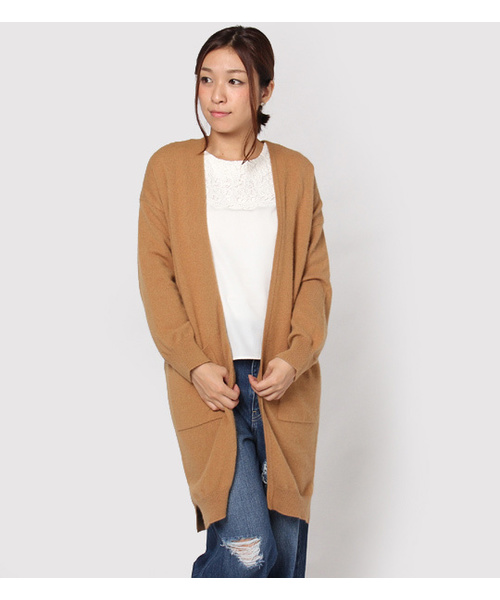 laboratory work（ラボラトリーワーク）の「フェレット混袖ボリュームロングカーデ（カーディガン/ボレロ・レディース・モカ/キャメル/杢グレー/ブラック・MEDIUM）」の14枚目の写真