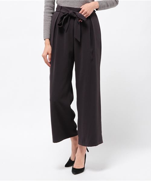 archives（アルシーヴ）の「ダブルクロスリボンワイドパンツ（その他パンツ・レディース・グレー/アイボリー/ダークブラウン・MEDIUM）」の3枚目の写真