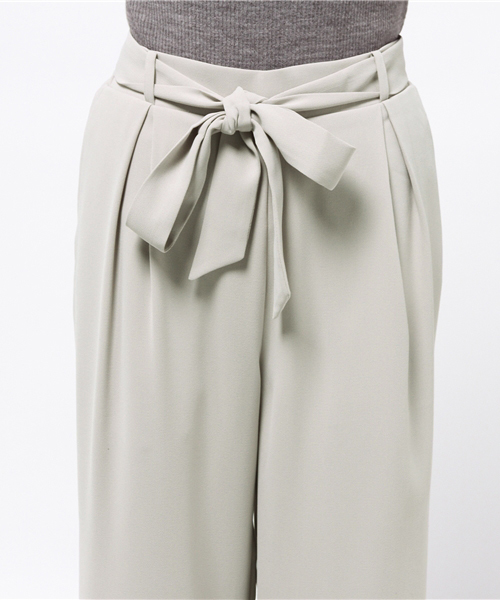 archives（アルシーヴ）の「ダブルクロスリボンワイドパンツ（その他パンツ・レディース・グレー/アイボリー/ダークブラウン・MEDIUM）」の7枚目の写真
