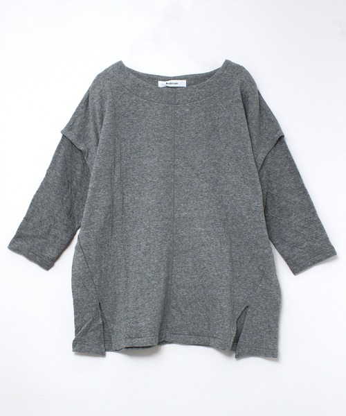 Audition(オーディション)の「M0442 接結天竺ルーズプルオーバー(Tシャツ/カットソー・レディース・杢グレー/ホワイト/ブラック・MEDIUM)」の1枚目の写真