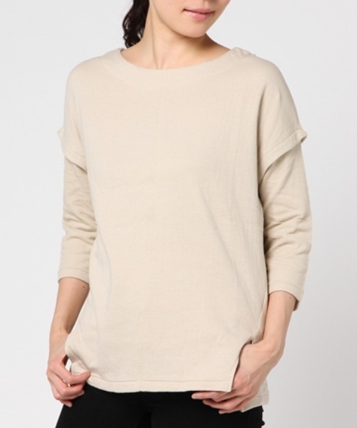 Audition(オーディション)の「M0442 接結天竺ルーズプルオーバー(Tシャツ/カットソー・レディース・杢グレー/ホワイト/ブラック・MEDIUM)」の2枚目の写真