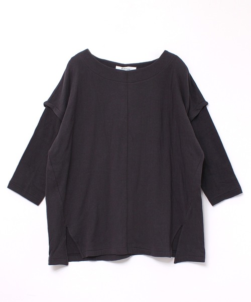 Audition(オーディション)の「M0442 接結天竺ルーズプルオーバー(Tシャツ/カットソー・レディース・杢グレー/ホワイト/ブラック・MEDIUM)」の3枚目の写真