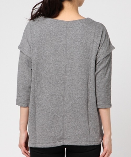Audition(オーディション)の「M0442 接結天竺ルーズプルオーバー(Tシャツ/カットソー・レディース・杢グレー/ホワイト/ブラック・MEDIUM)」の4枚目の写真