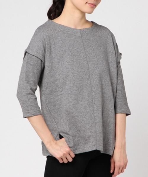 Audition(オーディション)の「M0442 接結天竺ルーズプルオーバー(Tシャツ/カットソー・レディース・杢グレー/ホワイト/ブラック・MEDIUM)」の6枚目の写真