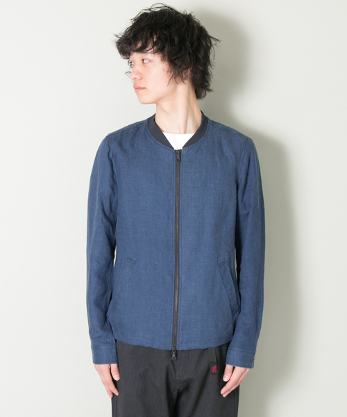 URBAN RESEARCH（アーバンリサーチ）の「UR　WAVE LINENナローリブブルゾン（ブルゾン・メンズ・ライトインディゴブルー/カーキ/ブラック・LARGE/MEDIUM）」の4枚目の写真