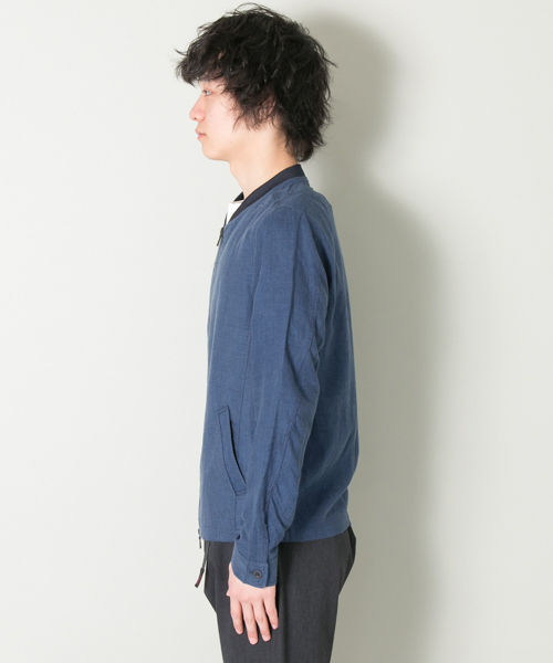 URBAN RESEARCH（アーバンリサーチ）の「UR　WAVE LINENナローリブブルゾン（ブルゾン・メンズ・ライトインディゴブルー/カーキ/ブラック・LARGE/MEDIUM）」の5枚目の写真