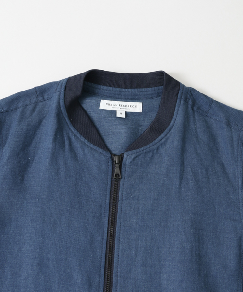 URBAN RESEARCH（アーバンリサーチ）の「UR　WAVE LINENナローリブブルゾン（ブルゾン・メンズ・ライトインディゴブルー/カーキ/ブラック・LARGE/MEDIUM）」の13枚目の写真