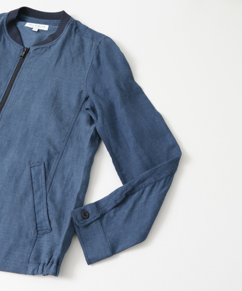 URBAN RESEARCH（アーバンリサーチ）の「UR　WAVE LINENナローリブブルゾン（ブルゾン・メンズ・ライトインディゴブルー/カーキ/ブラック・LARGE/MEDIUM）」の14枚目の写真